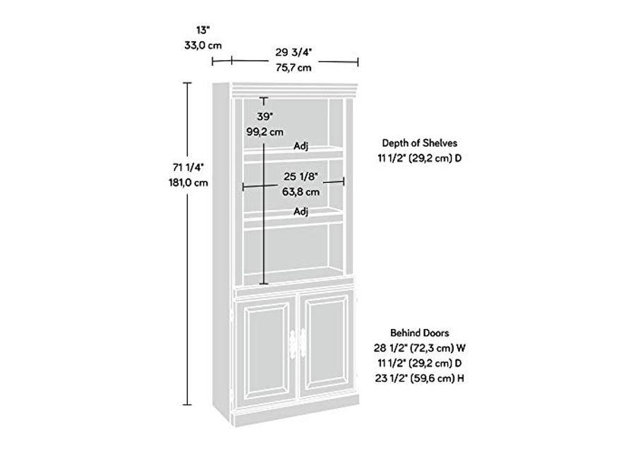 Sauder Heritage Hill 4 tier Library With Doors - Classic Cherry finish