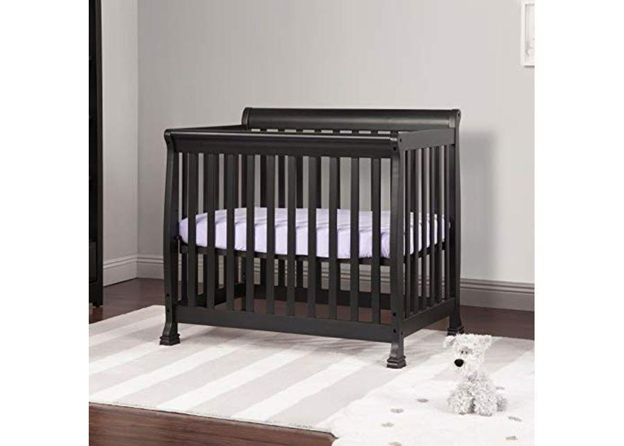 DaVinci Kalani 4-in-1 Convertible Mini Crib in Ebony, Greenguard Gold Certified