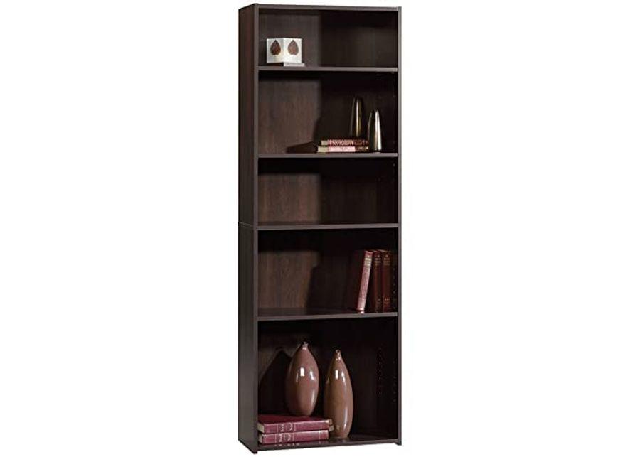 Sauder Beginnings 5-Shelf Bookcase, Cinnamon Cherry finish