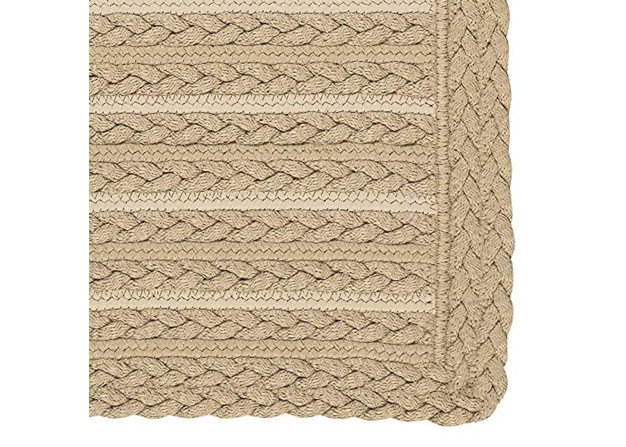 Capel Rugs Boathouse Cross Sewn Rectangle Braided Runner Rug, 2 x 8', Beige