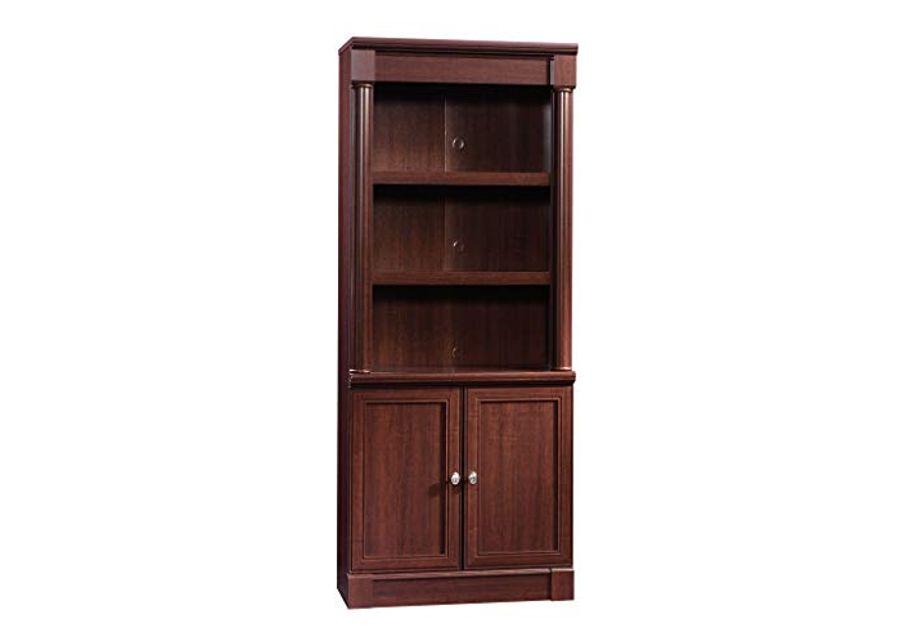 Sauder Palladia Library with Doors, Select Cherry finish