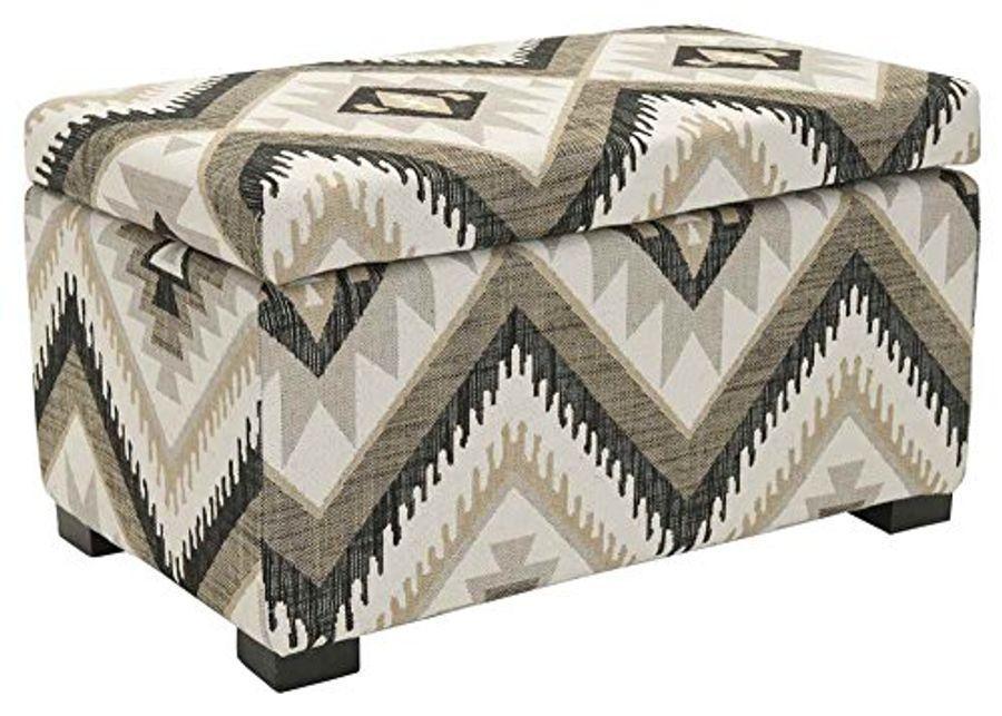 Safavieh Hudson Collection Williamsburg Multicolored Linen Storage Bench, Small