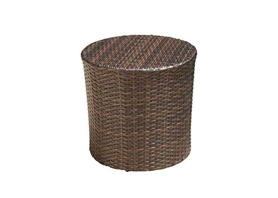 Christopher Knight Home Keaton Wicker Barrel Side Table, Multibrown