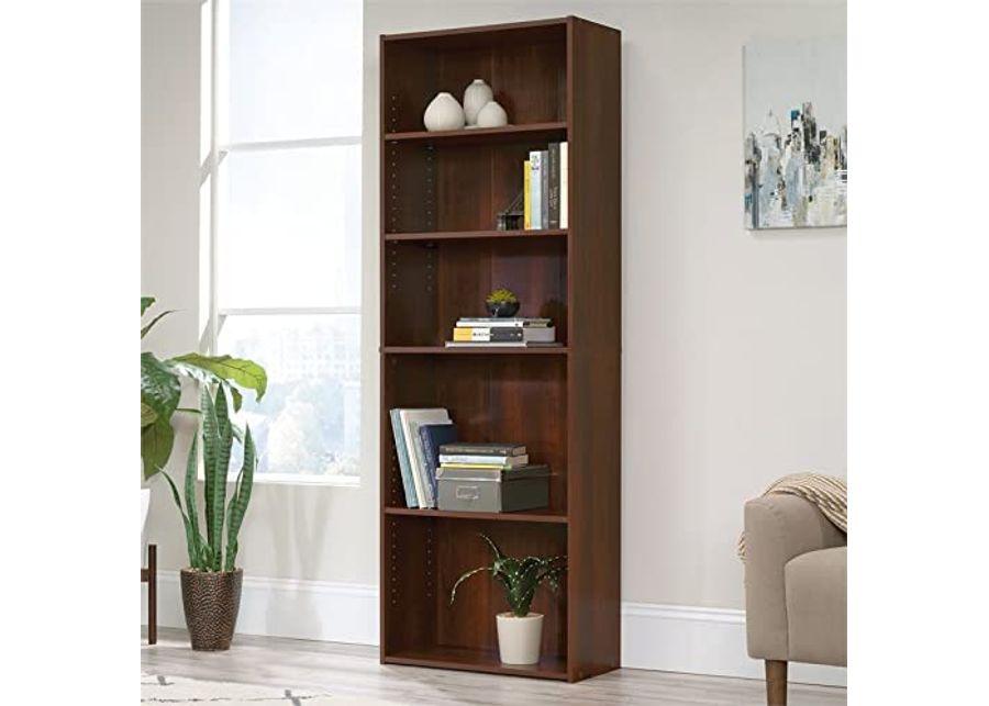 Sauder Beginnings 5-Shelf Bookcase, Brook Cherry Finish