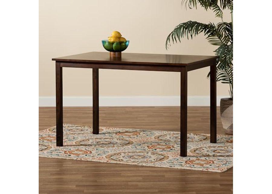 Baxton Studio Andrew Dining Table, 47.75" W x 30" D X 29.5" H, Dark Brown