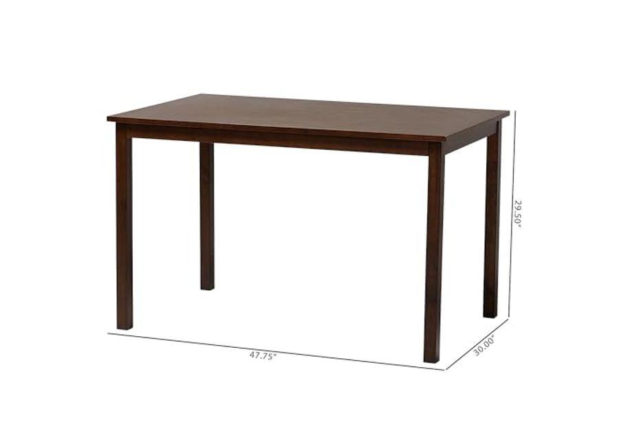 Baxton Studio Andrew Dining Table, 47.75" W x 30" D X 29.5" H, Dark Brown