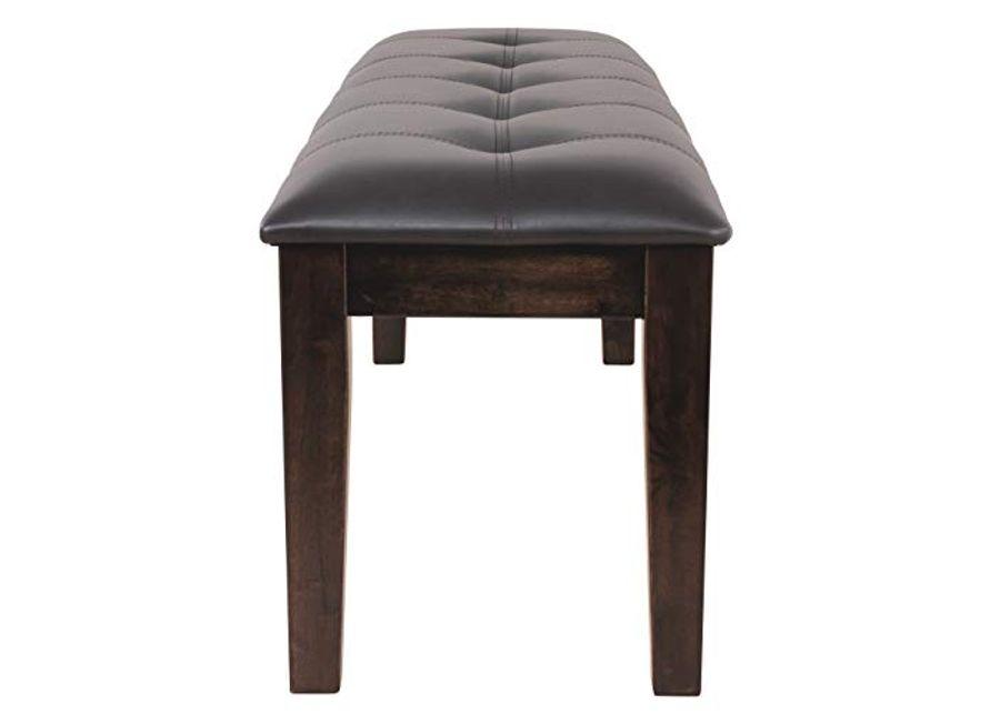 Signature Design by Ashley Haddigan Traditional Upholstered Dining Room Bench, Dark Brown