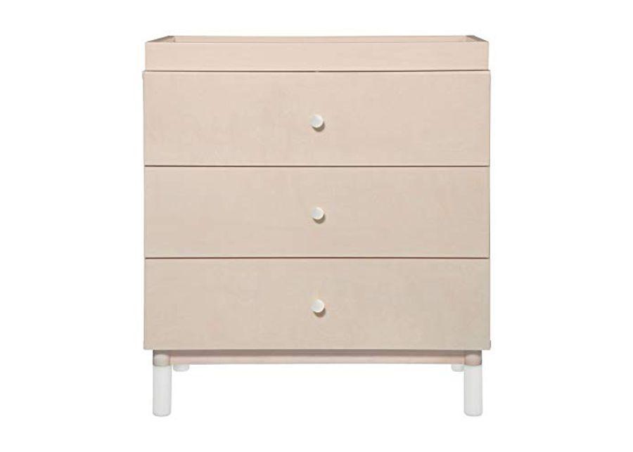 Babyletto Gelato 3-Drawer Changer Dresser with Removable Changing Tray in Washed Natural and White, Greenguard Gold Certified