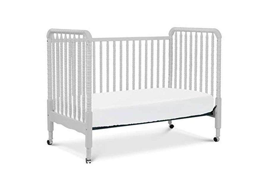 DaVinci Jenny Lind 3-in-1 Convertible Crib in Fog Grey, Removable Wheels, Greenguard Gold Certified