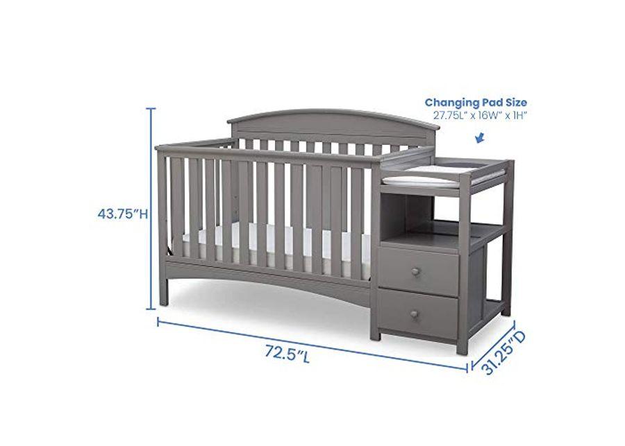 Delta Children Abby Convertible Crib and Changer, Grey