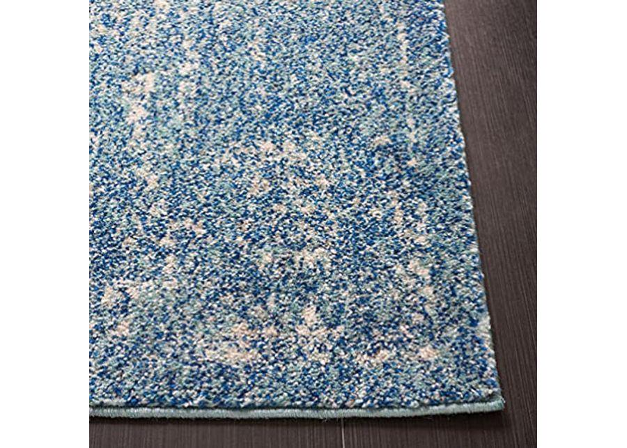 SAFAVIEH Evoke Collection 8' x 10' Blue/Ivory EVK256C Oriental Distressed Non-Shedding Living Room Bedroom Dining Home Office Area Rug