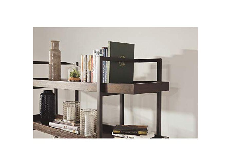 Signature Design by Ashley Starmore Urban Industrial 76" Bookcase with 5 Fixed Shelves, Brown