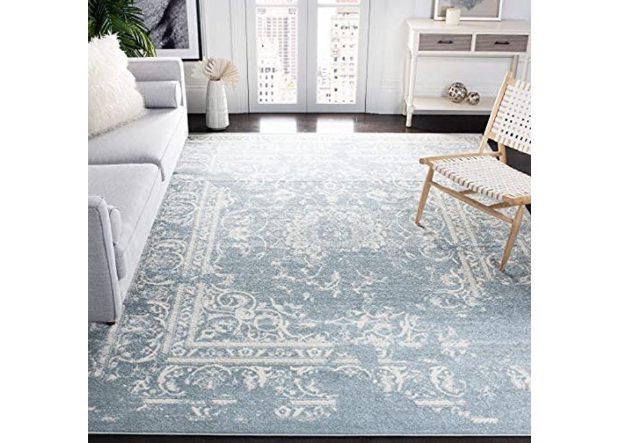 SAFAVIEH Adirondack Collection 6' x 9' Slate / Ivory ADR101T Oriental Distressed Non-Shedding Living Room Bedroom Dining Home Office Area Rug