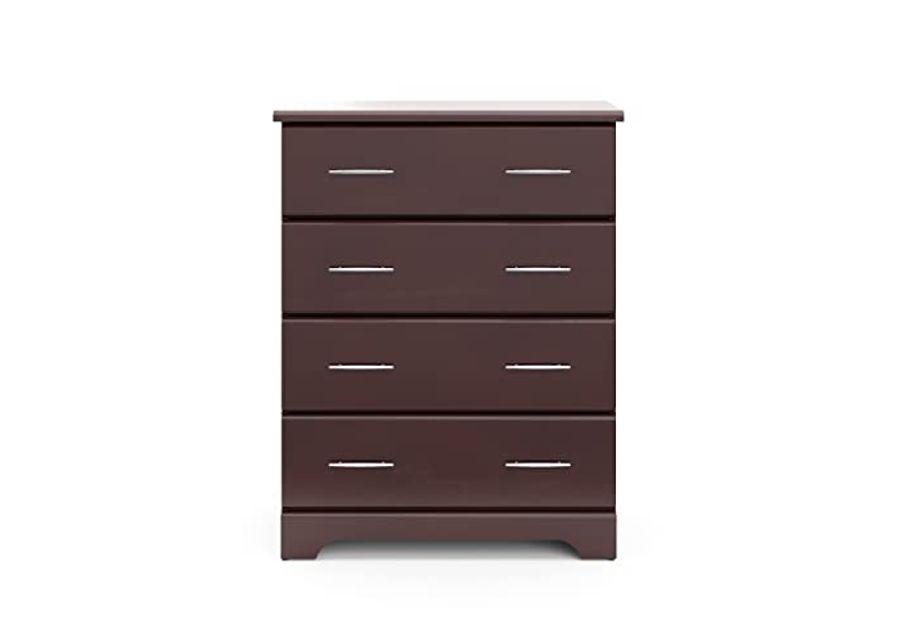 Storkcraft Brookside 4 Drawer Dresser (Espresso) – GREENGUARD Gold Certified, Dresser For Nursery, 4 Drawer Dresser, Kids Dresser, Nursery Dresser Drawer Organizer, Chest of Drawers