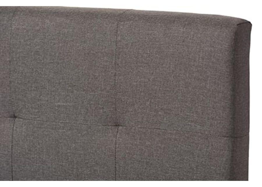 Baxton Studio Brookfield Tufted King Panel Bed in Gray