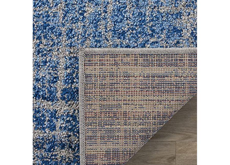 SAFAVIEH Adirondack Collection 2'6" x 22' Blue / Silver ADR116D Modern Abstract Non-Shedding Living Room Bedroom Runner Rug