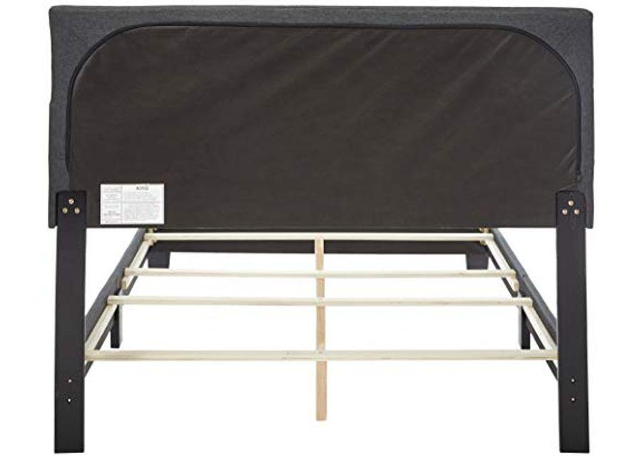 Baxton Studio Elaina Modern and Contemporary Fabric Bed, Full, Dark Grey