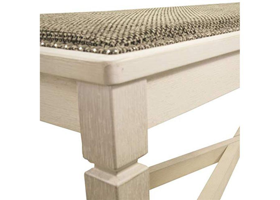Signature Design by Ashley Bolanburg French Country Upholstered Dining Room Bench, Antique White