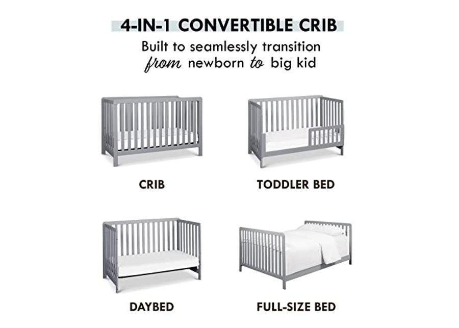 Carter's by DaVinci Colby 4-in-1 Low-Profile Convertible Crib in Grey, Greenguard Gold Certified