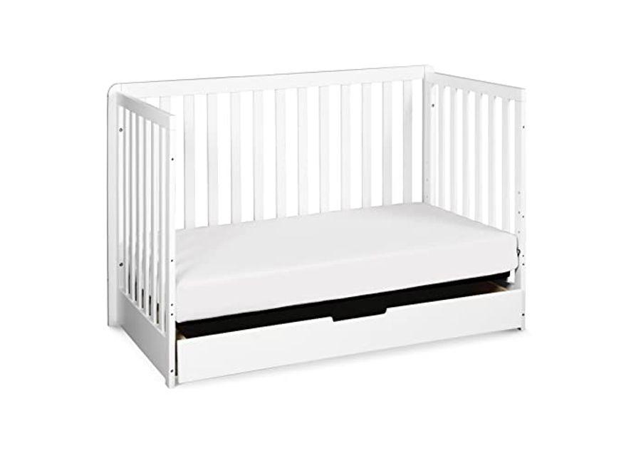 Carter's by DaVinci Colby 4-in-1 Convertible Crib with Trundle Drawer in White, Greenguard Gold Certified, Undercrib Storage