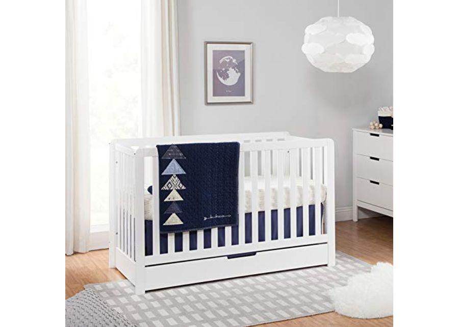 Carter's by DaVinci Colby 4-in-1 Convertible Crib with Trundle Drawer in White, Greenguard Gold Certified, Undercrib Storage