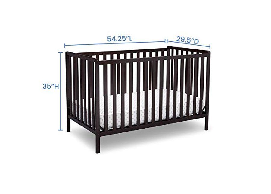 Delta Children Heartland 4-in-1 Convertible Crib - Greenguard Gold Certified, Dark Chocolate