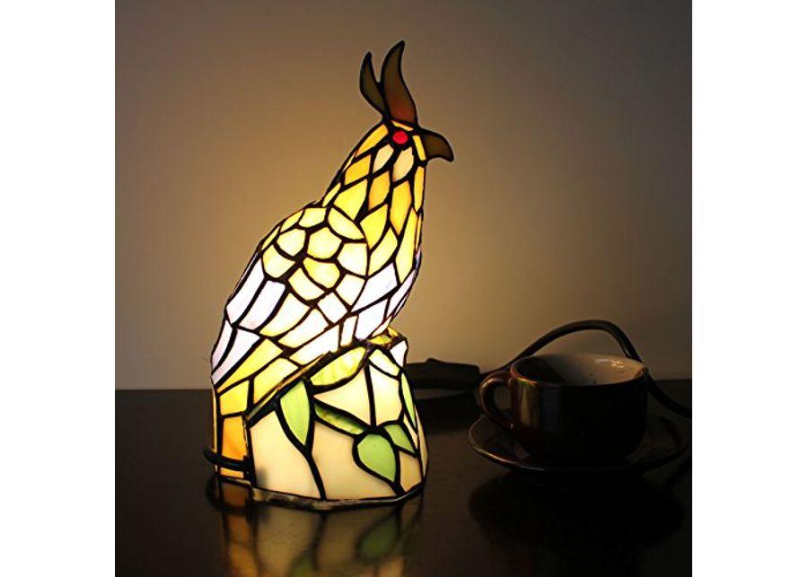 Royal-Tiffany Style Retro Yellow Little Bird Table Lamp Children's Lamp Night Light