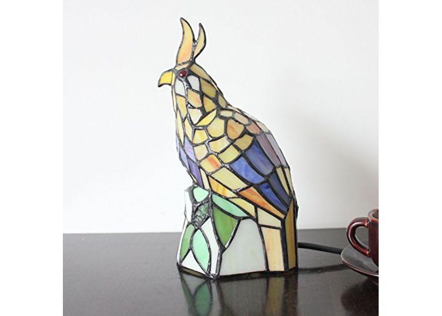 Royal-Tiffany Style Retro Yellow Little Bird Table Lamp Children's Lamp Night Light