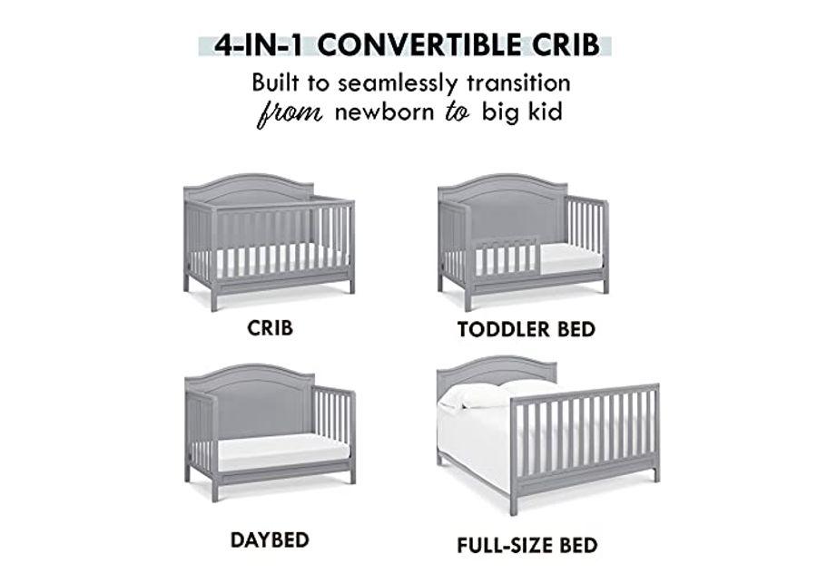 DaVinci Charlie 4-in-1 Convertible Crib in Grey, Greenguard Gold Certified