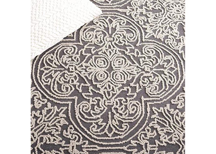 SAFAVIEH Trace Collection 8' x 10' Dark Grey / Light Grey TRC101A Handmade Premium Wool Area Rug