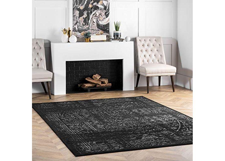 NuLOOM Arlena Vintage Traditional Area Rug, 6' 7" x 9', Black