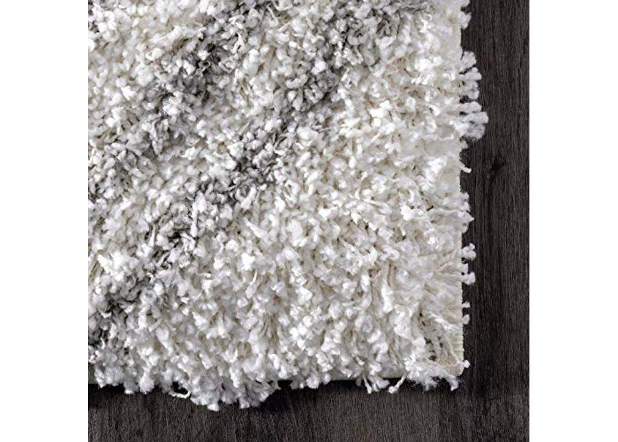 nuLOOM OZSG18A Soft and Plush Moroccan Trellis Iola Shag Rug, 3' x 5', White