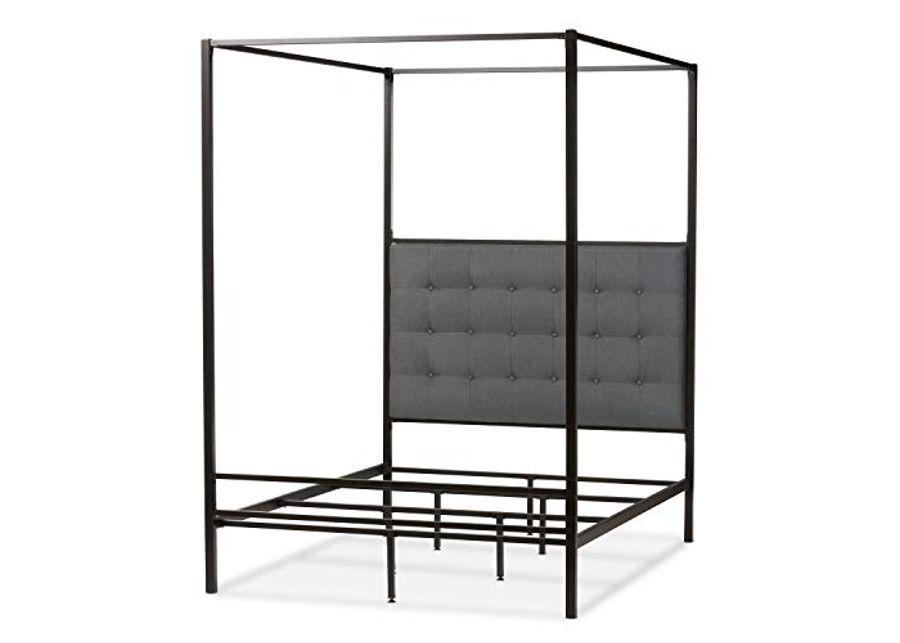 Baxton Studio Eleanor Queen Poster Canopy Bed in Black