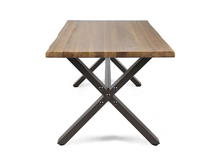 Christopher Knight Home Sanibel Outdoor Acacia Wood Coffee Table, Teak Finish / Rustic Metal