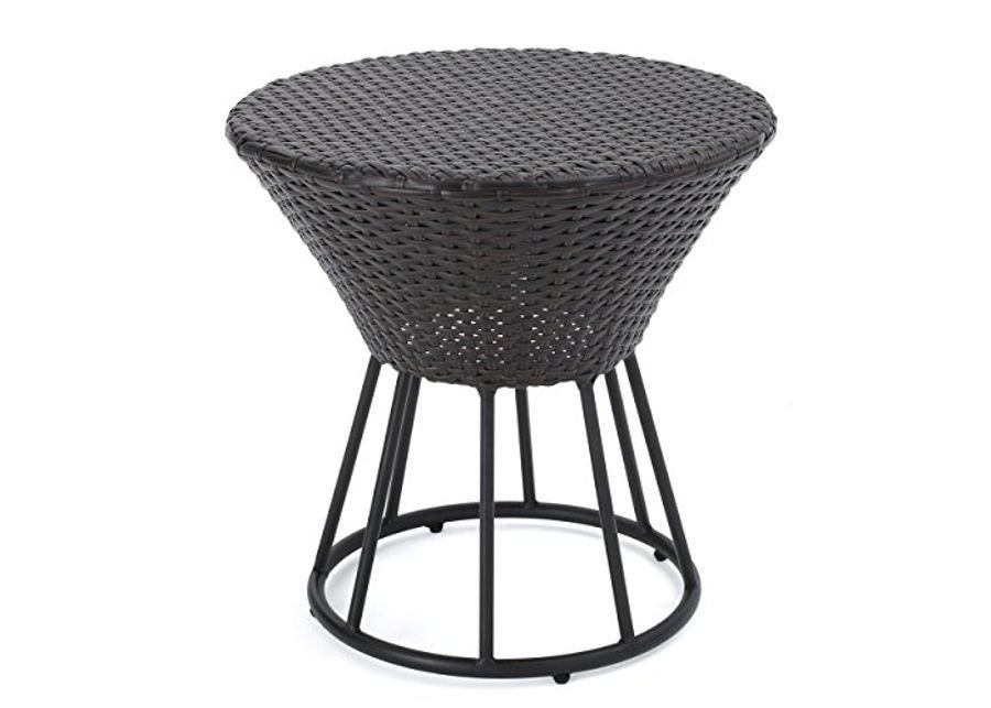 Christopher Knight Home Crete Wicker Outdoor Accent Table, Multibrown