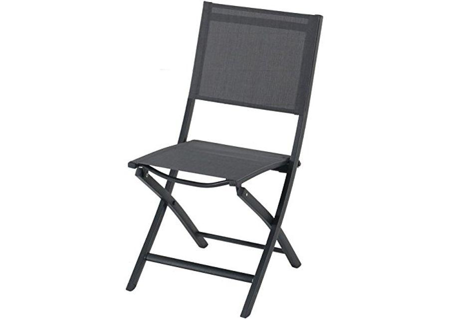 Hanover Naples 13-Piece 12 Folding Sling Chairs Outdoor Dining Set, Gray/Gray