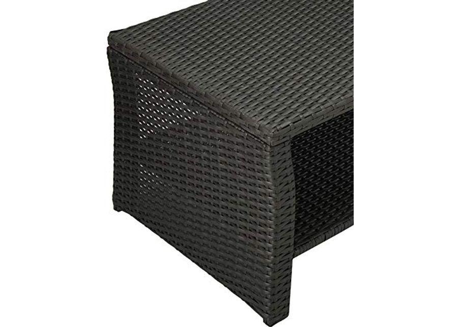 Christopher Knight Home Justin Outdoor Wicker Coffee Table, Gray, Black