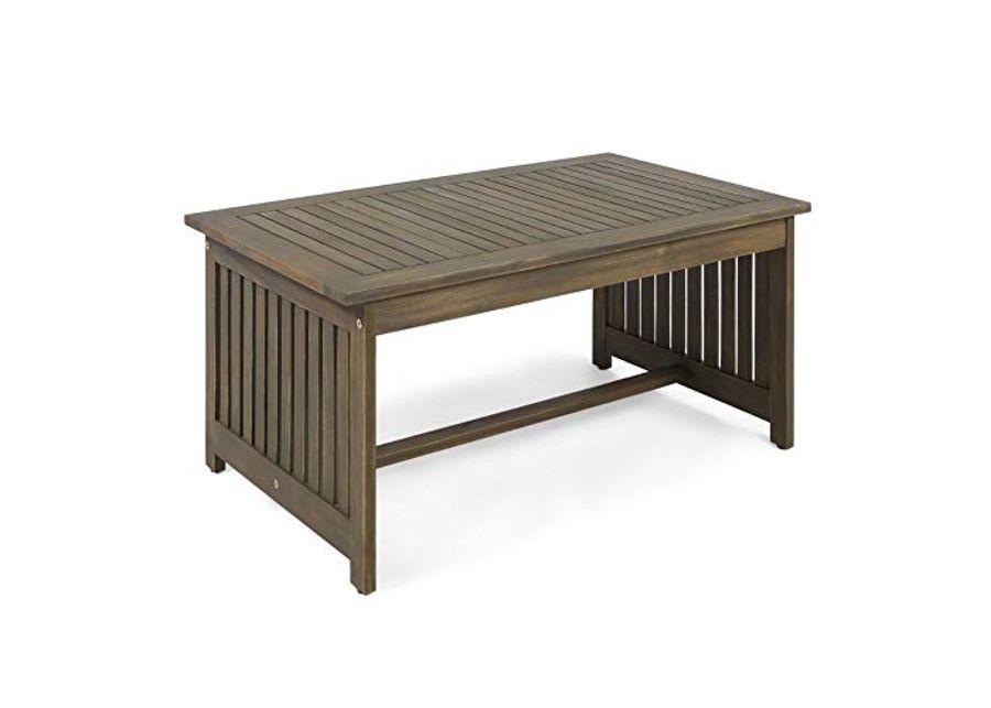 Christopher Knight Home Grace Outdoor Acacia Wood Coffee Table, Gray Finish