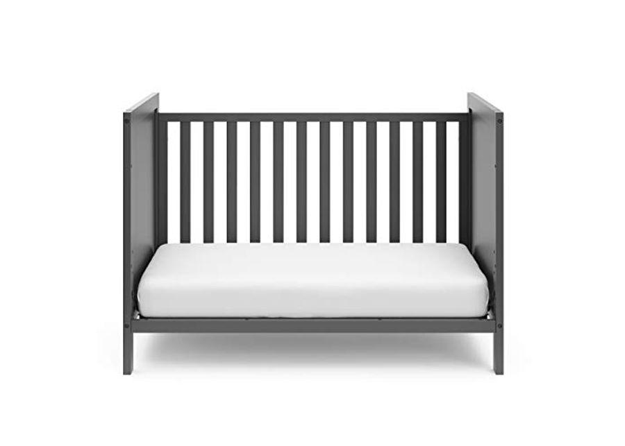 Storkcraft Nestling 3-in-1 Convertible Crib (Gray) - Easily Converts to Toddler Bed and Daybed, Planked End Panels for Transitional Style