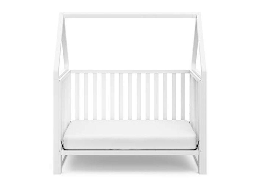 Storkcraft Orchard 5-in-1 Convertible Crib (White) – GREENGUARD Gold Certified, Canopy Style Baby Crib, Converts from Crib to Toddler Bed, Daybed and Full-Size Bed, Fits Standard Crib Mattress