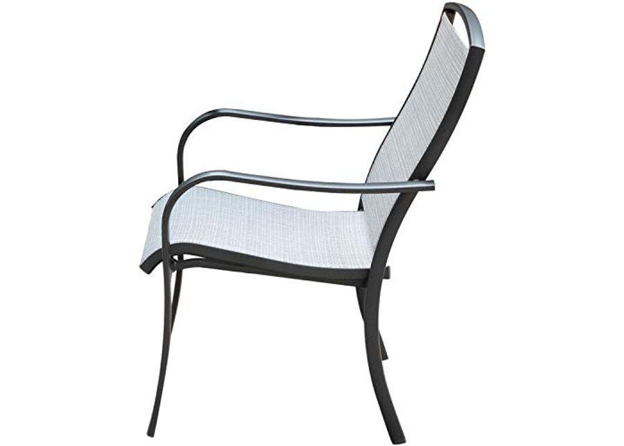 Hanover Foxhill 3-Piece Grade Bistro Set Commercial Outdoor Furniture, Gray/Gunmetal