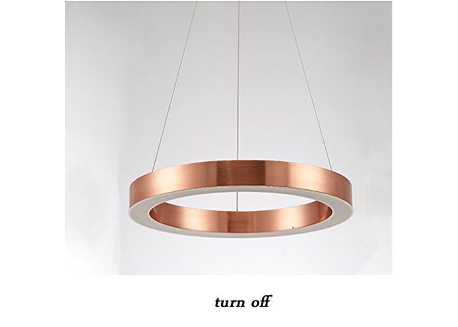Chandelier Postmodern Led Round Light Ring Acrylic Living Room Restaurant Bedroom Study Hotel Simple Creativity Hanging Lamps Rose Gold (Size : 50150cm(Adjustable))