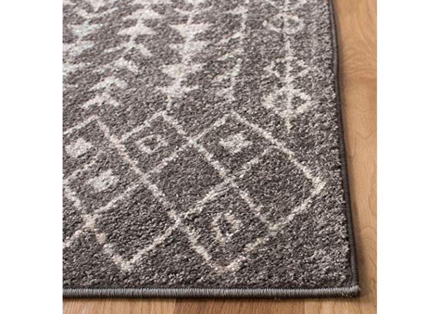 SAFAVIEH Tulum Collection 2' x 8' Dark Grey/Ivory TUL262F Moroccan Boho Distressed Non-Shedding Living Room Entryway Foyer Hallway Bedroom Runner Rug