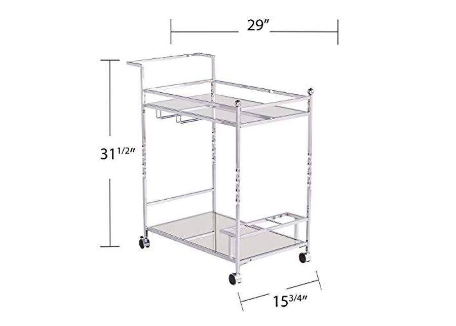 Southern Enterprises Ivers Bar Cart, Silver