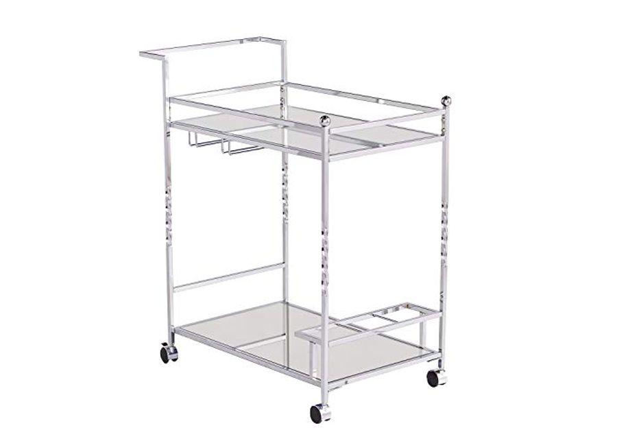 Southern Enterprises Ivers Bar Cart, Silver