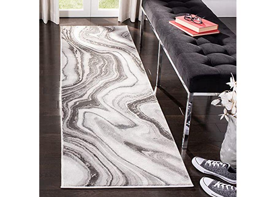 SAFAVIEH Craft Collection 2'3" x 6' Grey / Silver CFT819G Modern Abstract Non-Shedding Living Room Entryway Foyer Hallway Bedroom Runner Rug