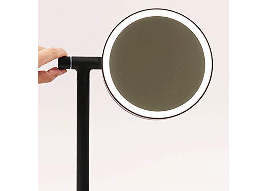 Desktop Mirror Lighted Tabletop Vanity Mirror Adjustable Height with Lights Rotates 360° Home Dormitory USB Charging Double-Sided Makeup Mirror