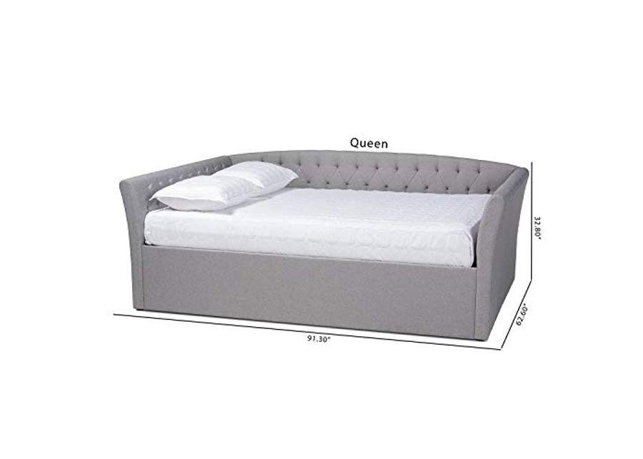 Baxton Studio Delora Full Size Light Grey Upholstered Daybed