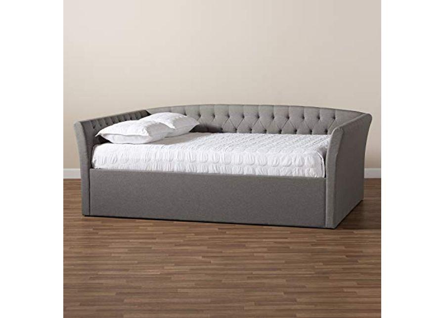 Baxton Studio Delora Full Size Light Grey Upholstered Daybed