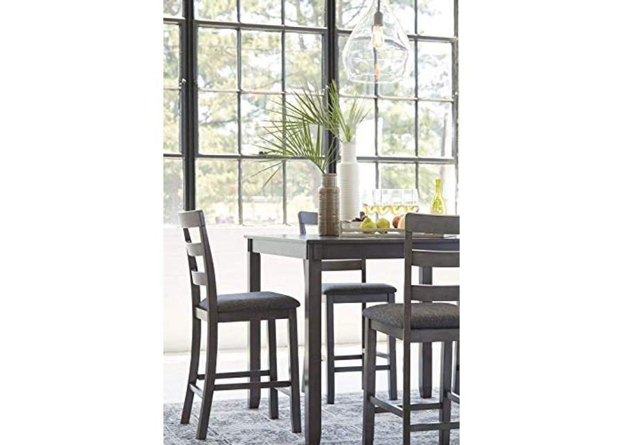 Signature Design by Ashley Bridson 5 Piece Counter Height Dining Room Set, Includes Table & 4 Bar Stools, Gray